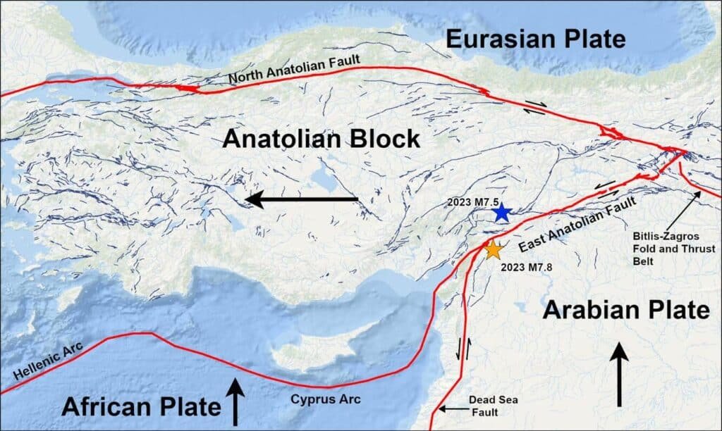 Anatolian block Anatolian block showing earthquakes fault lines